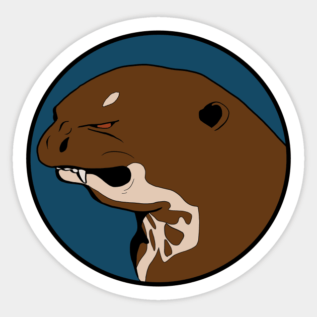 Angry Otter - Funny Animal Design Sticker by Animals in Design